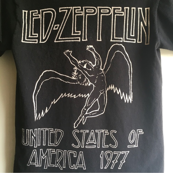 Vintage Led Zeppelin Delta Pro Weight black cotton tshirt small 1977 USA tour - Picture 8 of 11